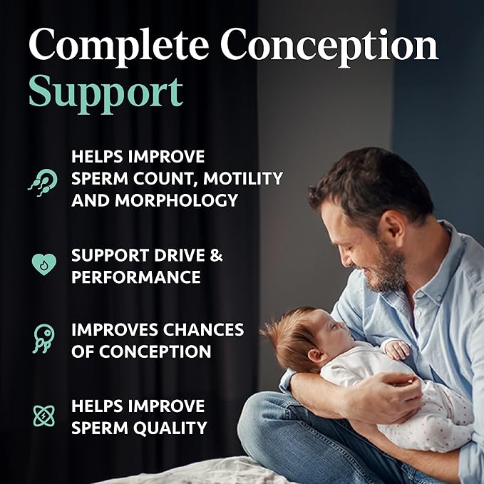 Ayurvedic Men's Fertility Support - Optimal Sperm Health, Quality, Volume, & Motility - Male Fertility Supplements with Ashwagandha, Mucuna, Maca, Shatavari, CoQ10 & Zinc Vegan 60 Count - OSH Wellness