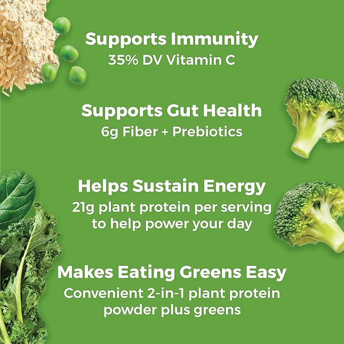 Orgain Organic Vegan Protein Powder + 21g Plant 6g Prebiotic 1.94lb