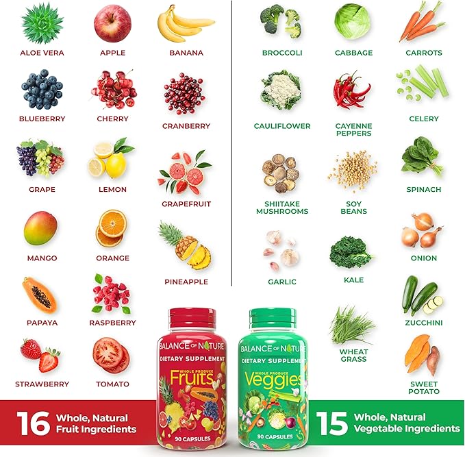 Balance of Nature Fruits and Veggies 90 Fruit 90 Veggie 1 Set
