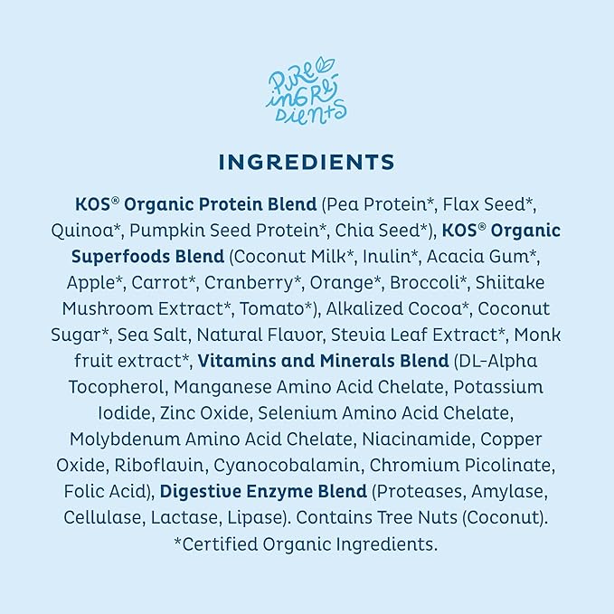 KOS Plant Based Protein Powder, Blueberry Muffin 15 Servings