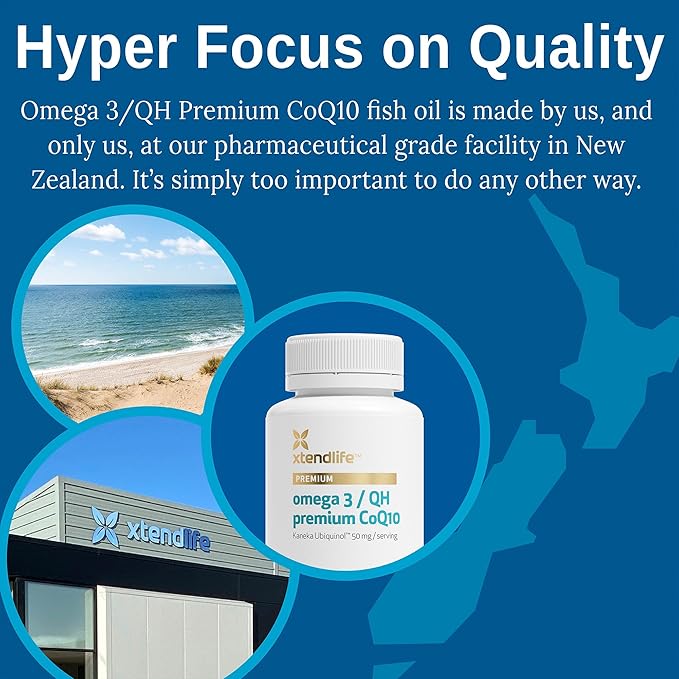 Xtendlife, Omega 3 QH Premium Fish CoQ10 Ubiquinol 60 Gluten