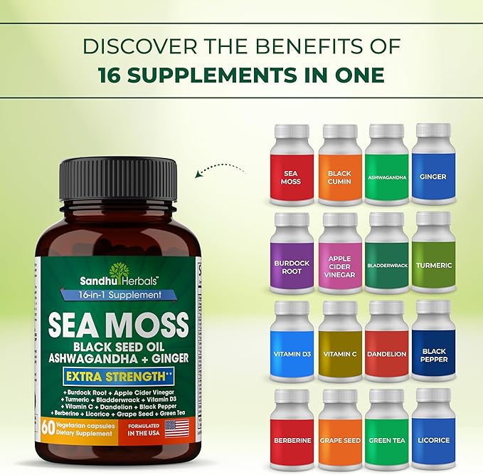 Sea Moss Capsules with Black Seed 60 Pills
