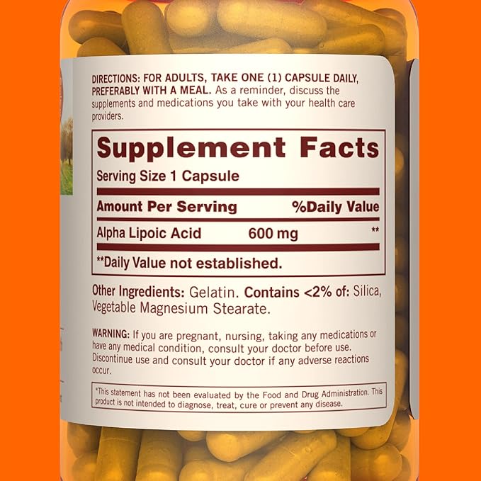 Sundown Alpha Lipoic Acid 600mg, Supports 60 Capsules