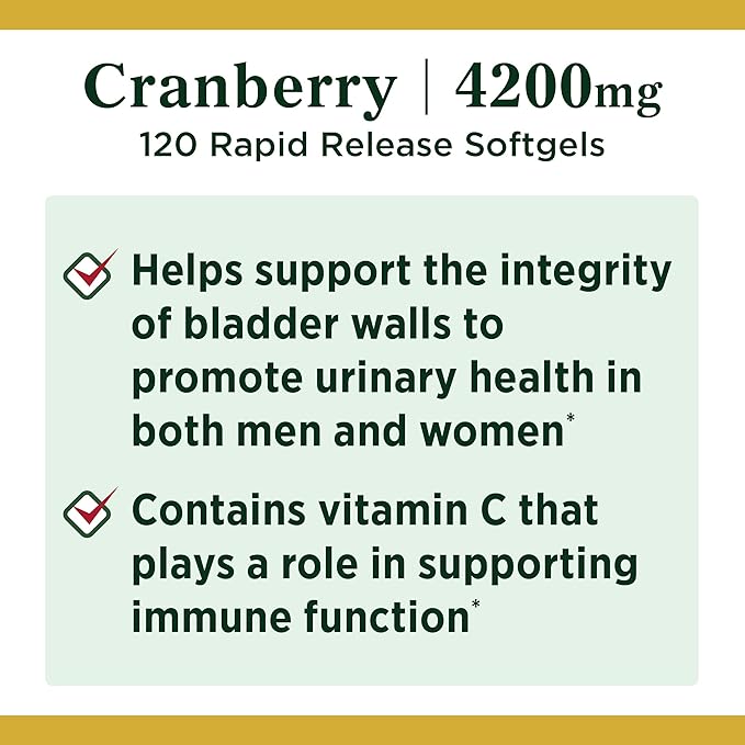 Cranberry Pills & Vitamin C by 4200mg, 120 120 Softgels, 3 pack