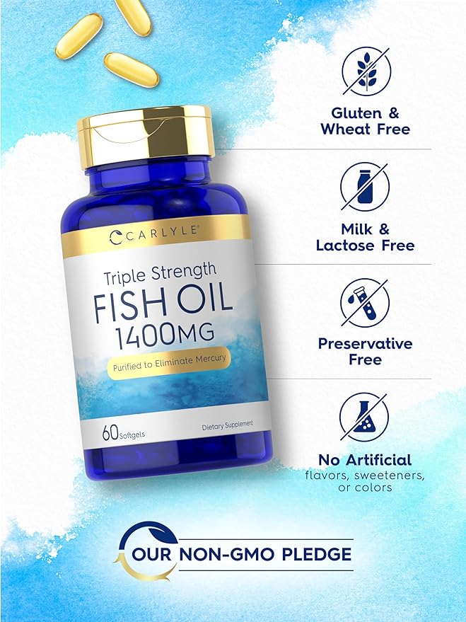 Carlyle Triple Strength Fish Oil 1400mg | 60 Softgels 3 Supplement