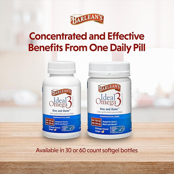 Barlean's Ideal Omega 3 Fish Oil 1,000 mg 30 ct