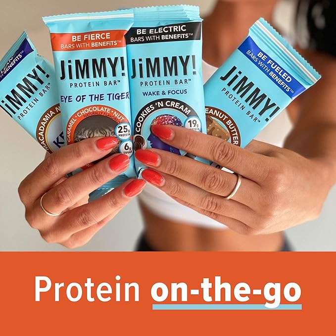 JiMMY! Protein Bar, Caramel Chocolate Nut, 12 Count 25g of