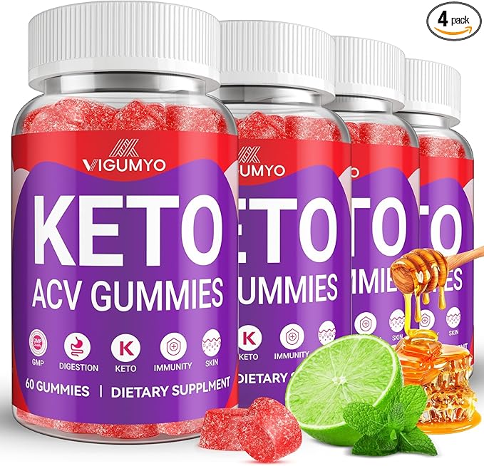 Keto ACV Gummies Formulated with Pomegranate Beet Juice Powder B12 Vegan Non GMO 240 Count