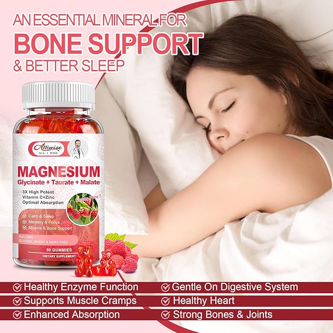 2Pack Magnesium Glycinate Gummies 500mg,Magnesium Potassium