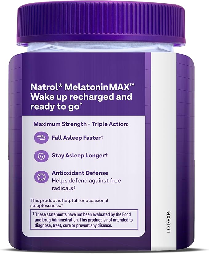 Natrol MelatoninMax Sleep Aid Gummy, 10mg 10mg, 80 80 Blueberry