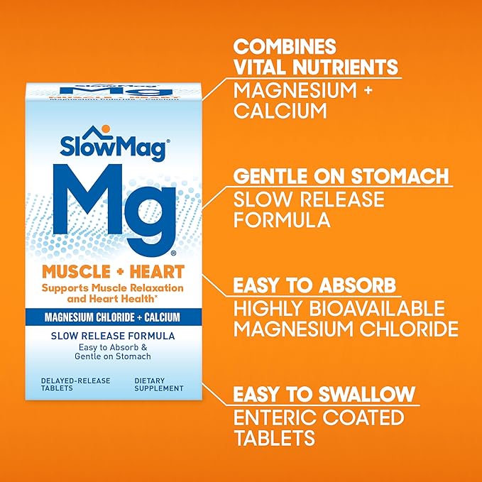 SlowMag Muscle + Heart Magnesium Chloride 60 Count