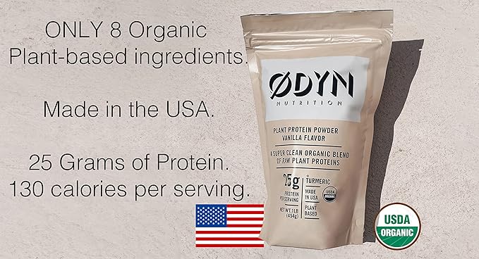 Organic Plant Based Protein Powder, 25g of 454g.