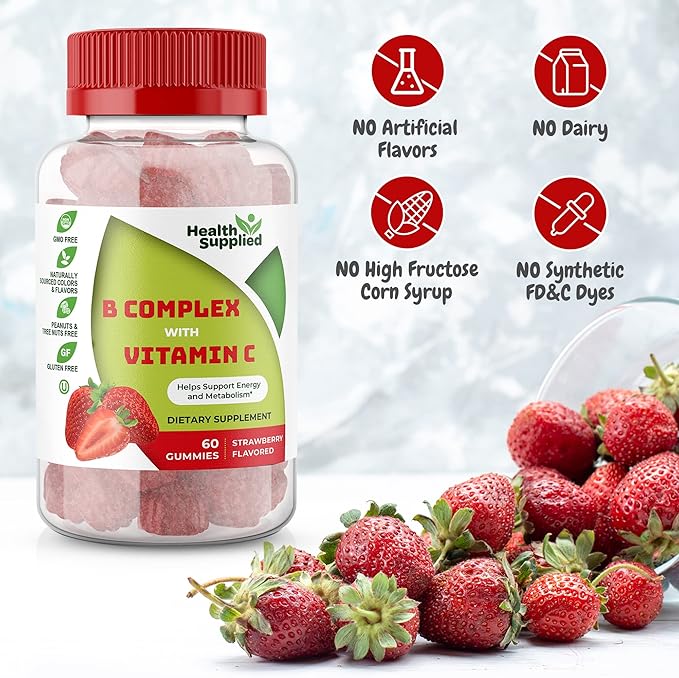 Strawberry Flavored Vitamin B Complex Gummies