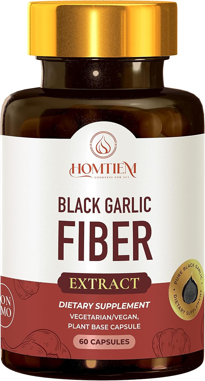 HOMTIEM 2-in-1 Black Garlic Extract Fiber 920mg 60 60 Capsule,