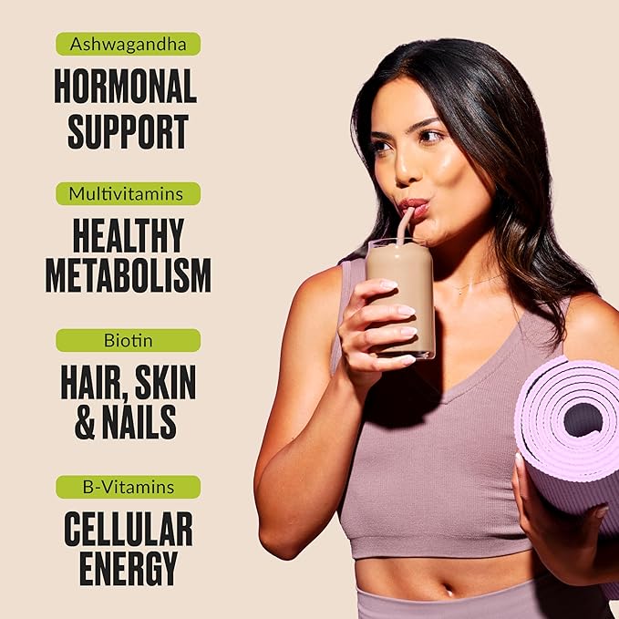 VitaHustle ONE Superfood Protein All-in-One Nutrition Shake, 20g Chocolate Plant Protein, 86 Superfoods, Vitamins, & Minerals, Ashwagandha, Adaptogens, Meal Replacement, 15 Servings