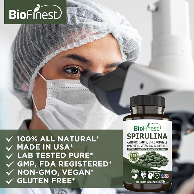 Spirulina 3000mg Supplement (500 Tablets)