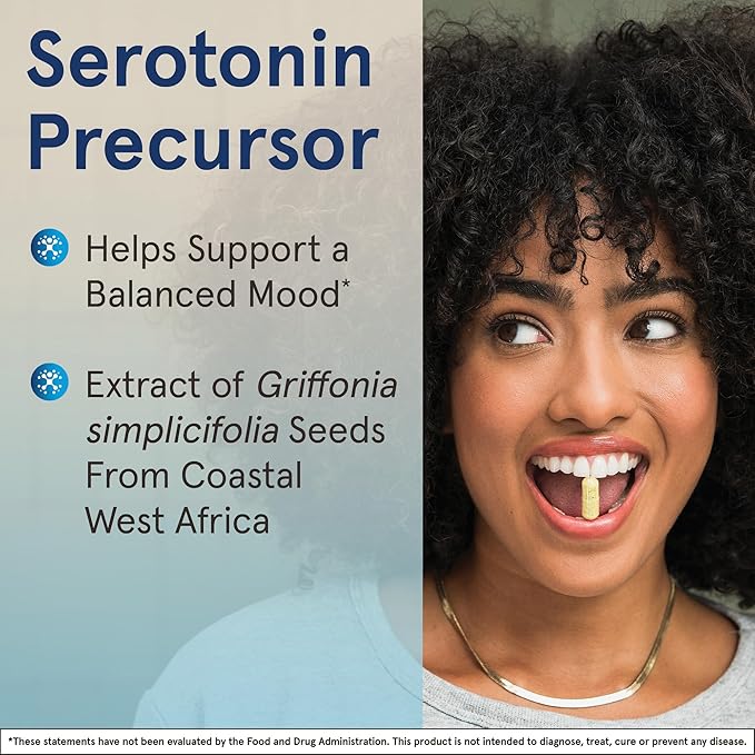 Jarrow Formulas 5-HTP, 100 mg, Serotonin 60 Veggie 60 Day