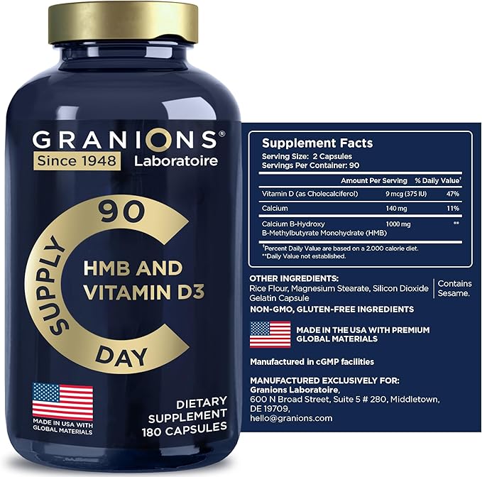 Vitamin D3 HMB Supplements 1000 MG 90 Servings