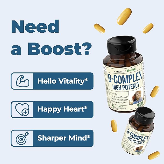 Vitamin B Complex with Vitamin B12, B2, Vitamin B6, Folic 400mcg. B