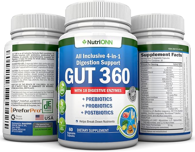 Probiotics, Prebiotics & Postbiotics with 18 4-in-1 Complete