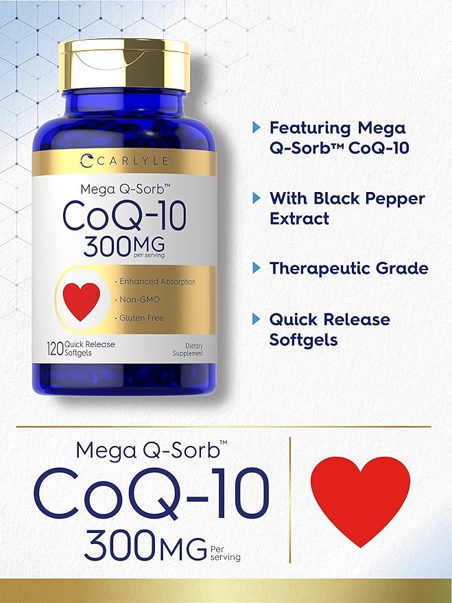Carlyle CoQ10 300mg 120 Softgels Q-10 |
