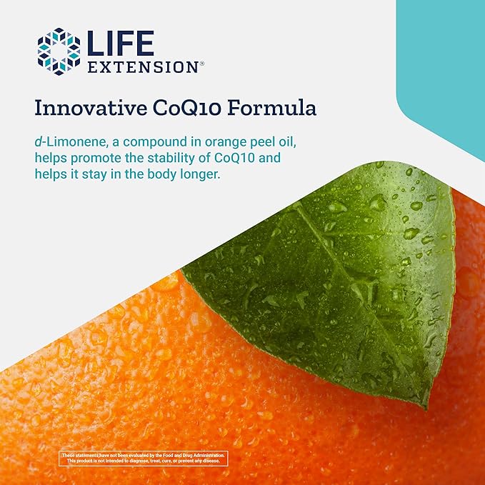 Life Extension Super-Absorbable CoQ10 with D-Limonene 50mg Q10 Supplement 60 Softgels