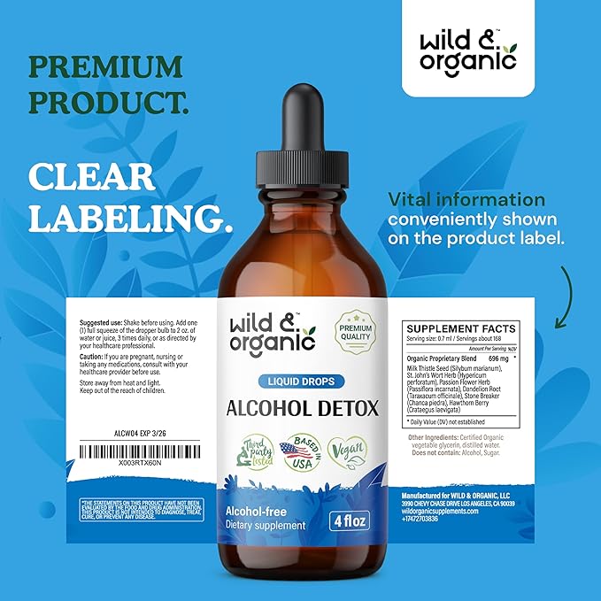 Wild & Organic Alcohol Detox Cleanse Drops 4 oz