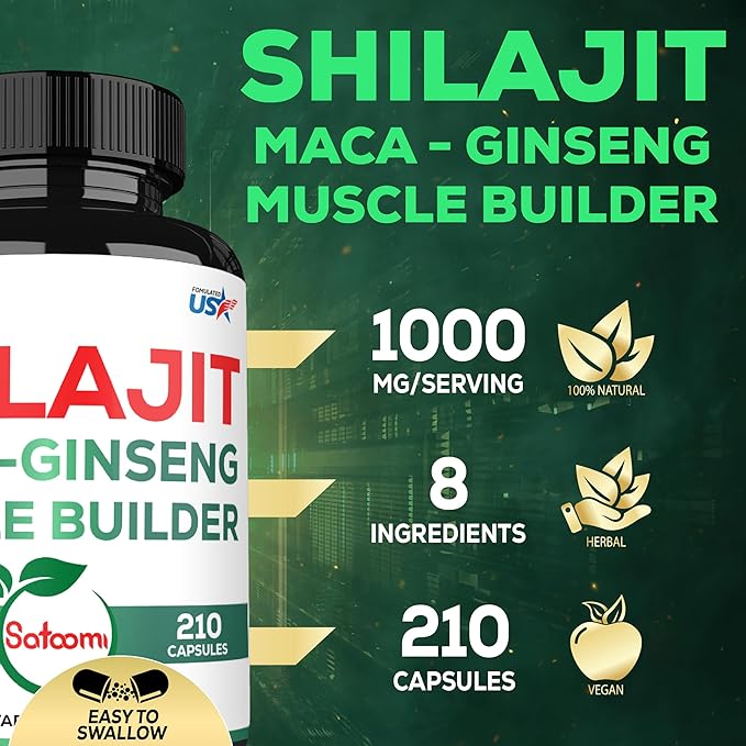 Shilajit Pure Himalayan Organic 8in1 with 210 Capsules 105 Servings