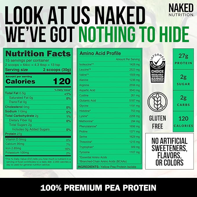 NAKED Pea - Pea Protein Isolate 15 Servings