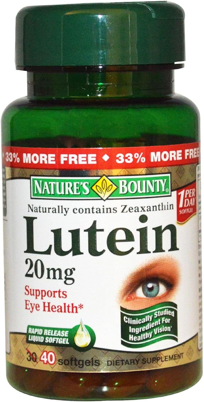 Nature's Bounty Lutein 20mg, 40 Softgels 2)
