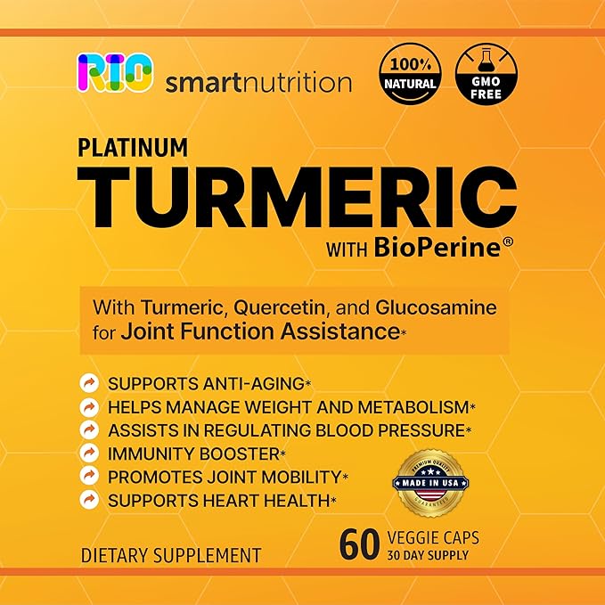 Rio Turmeric Platinum Supplement with Quercetin 60 Count