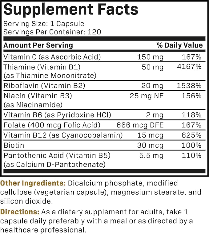 Futurebiotics Vitamin B Complex with Vitamin 120 Vegetarian