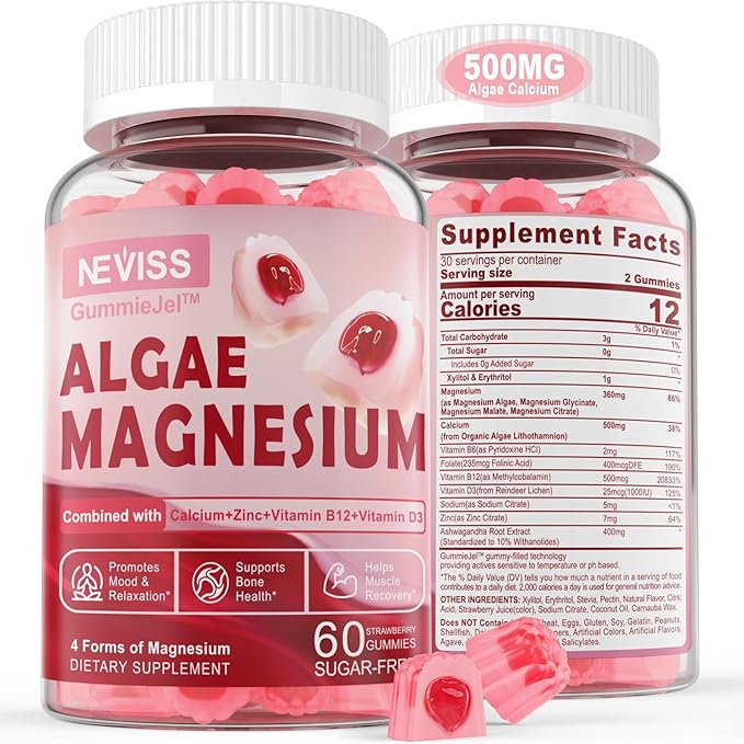 Sugar Free Calcium Magnesium Zinc Gummies, D3 | 4 Forms 60 Ct