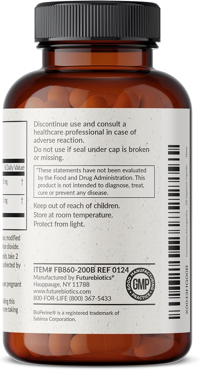 Futurebiotics Ashwagandha Extra Strength Stress & 200 Vegetarian