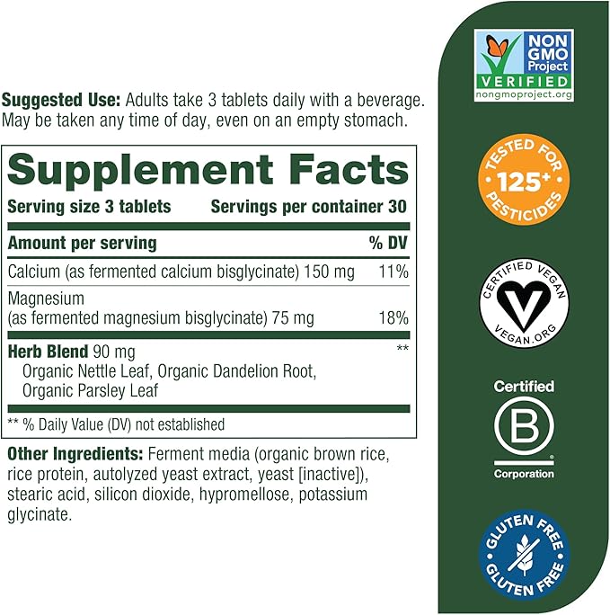 MegaFood Calcium Magnesium Supplement 90 Tabs (30 Servings)