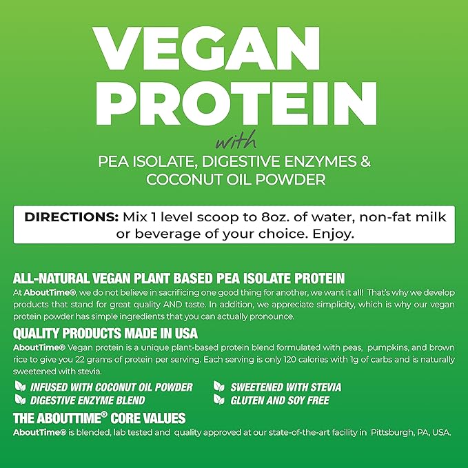 About Time Vegan Protein Supplement, Vanilla, 2 Pound