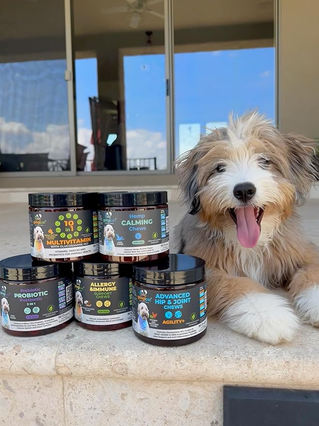 Googipet Premium 10 in 1 Dog Vitamins Multivitamin Chewable w/Dog Probiotics for Gut Health, Dog Vitamins and Supplements w/Vitamin C & Glucosamine for Joint Support (Chicken & Vegetable Flavor)
