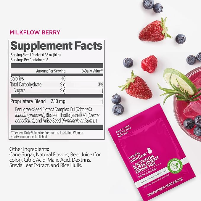 UpSpring Milkflow Lactation Supplement Drink Mix 18 Servings