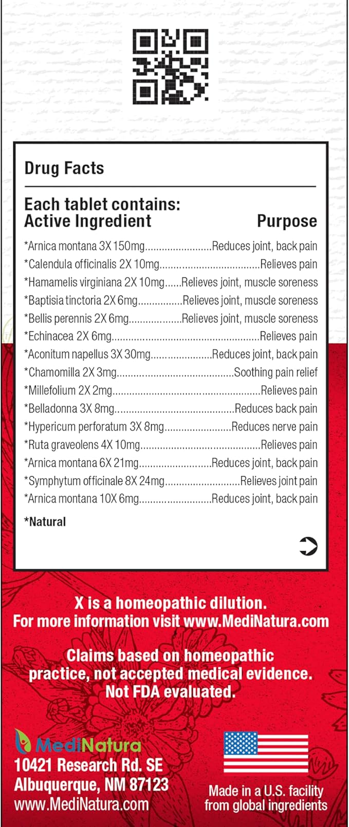 T-Relief Arnica +12 Natural Relieving Actives for Back Pain Joint Soreness Muscle Aches & Stiffness, Whole Body Fast Acting Relief for Women & Men - 100 Tablets (2 Pack)