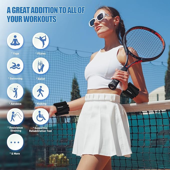Ankle Weights Set of 2 (1 lb/2 lb/3 lb Each) Adjustable Wrist Weights for Women Men Wearable Arm Leg Weight for Pilates, Running, Walking, Workout, Yoga