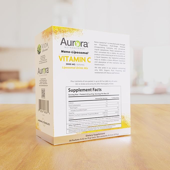 Aurora Nutrascience, Nano-Liposomal Vitamin C, Vitamin 3,000 mg