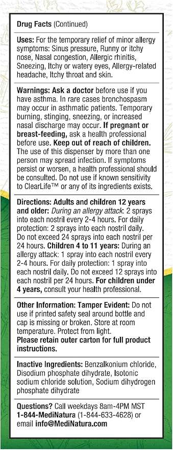 ClearLife Allergy Relief Nasal Spray 0.68 Ounce