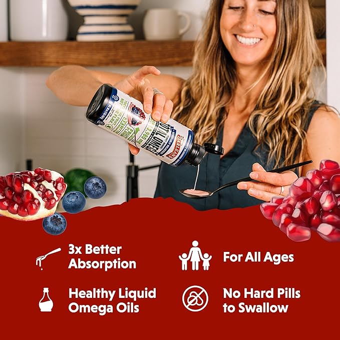 Barlean's Liquid Flaxseed, Borage & Algae 3 Supplement, 3,980 mg Omega-3-6-9, 16 16 oz