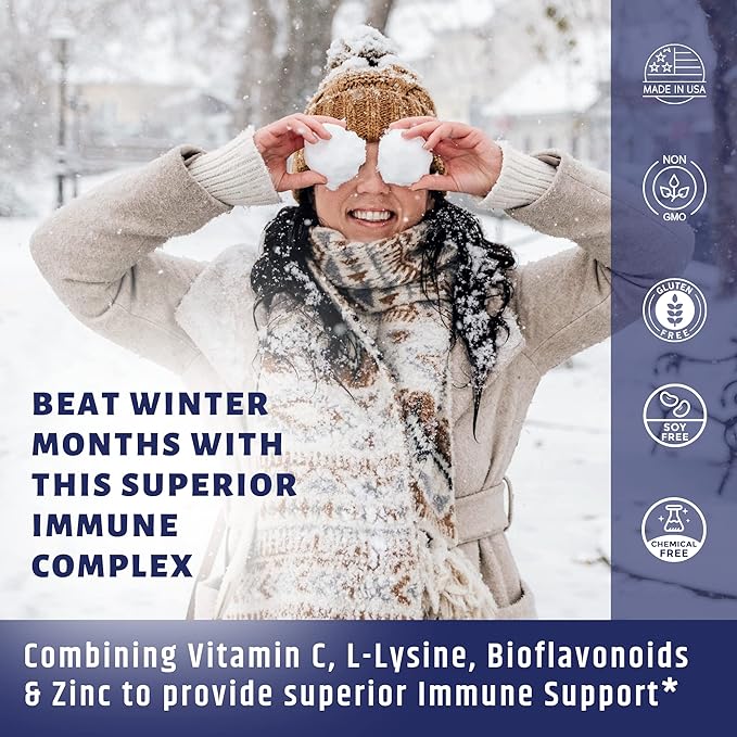 Vitamin C 1000mg Complex with L-Lysine 500mg, Zinc 12mg, Bioflavonoids 300mg. Doctor Support.(1)