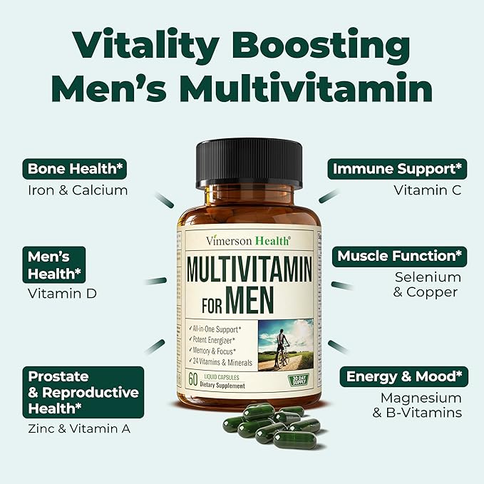 Multivitamin for Men B12, Zinc,