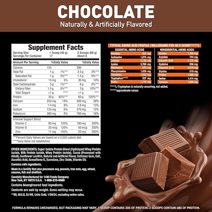 Body Fortress Super Advanced 100% Ultra-Filtered 60g Protein 12g BCAAs 2 Scoops, 1.5lbs