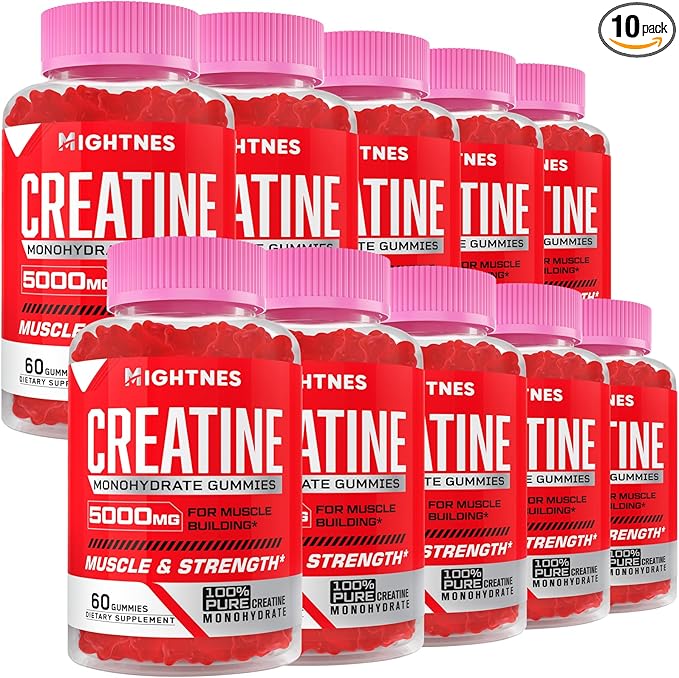 Creatine Monohydrate Gummies for Men & Women - 5000mg Creatine Pre-Workout Gummies with Taurine & Vitamin B6 B12 for Maximum Strength, Muscle, Energy, Endurance & Focus, Organic,Vegan-600 Count