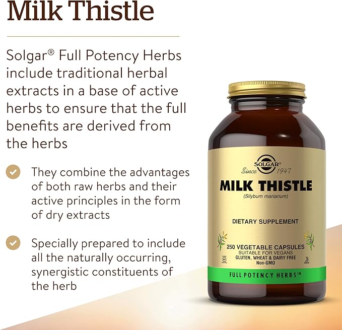 Solgar - Milk Thistle (Silybum Marianum, 100 mg, 250 veggie