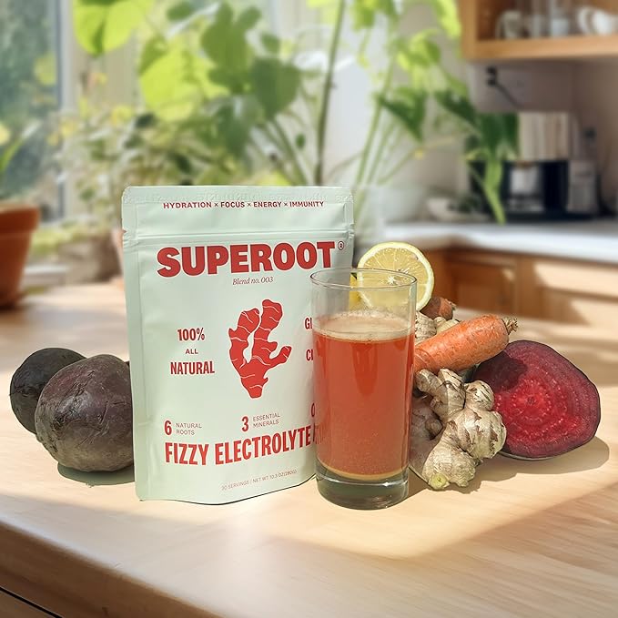 SUPEROOT® - 100% Natural Electrolytes (Fizzy) 6 Roots, 3 Minerals, 0 Added 30 Servings