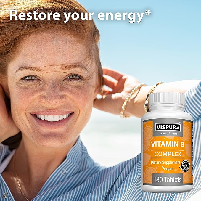Vitamin B-Complex, 180 Vegan Tablets, All B12, B1, B1, B2, B2, B3, B3, B5, B5, B6, B6, B7, B7, B9, B9, Folic